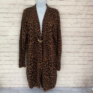 Charter club woman cheetah print cardigan size OX